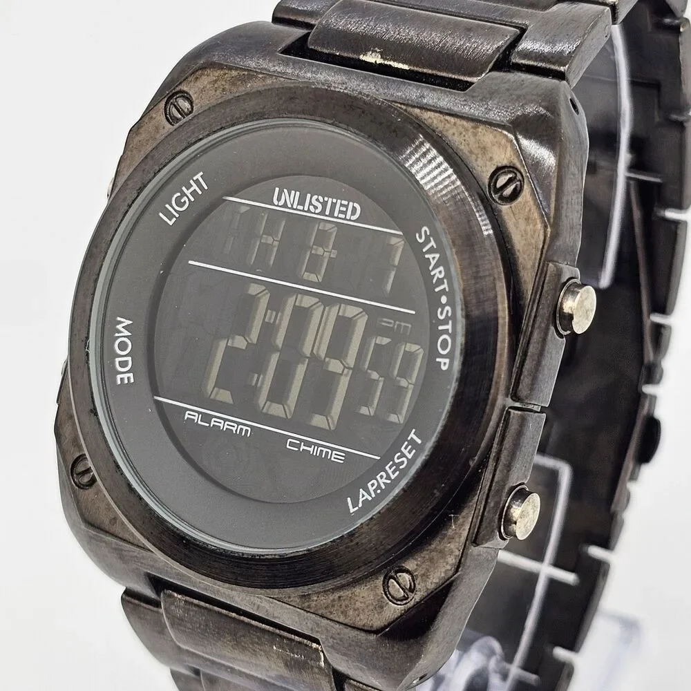 Kenneth Cole Unlisted Men Digital Watch 44MM Black Bracelet Band 7